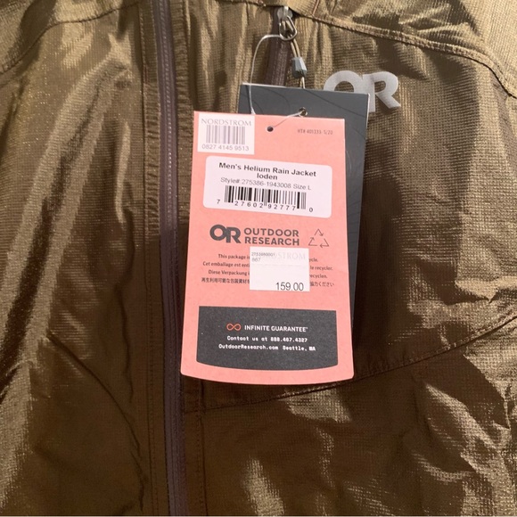 NWT Outdoor Research Helium Men's Rain Jacket - Picture 12 of 13